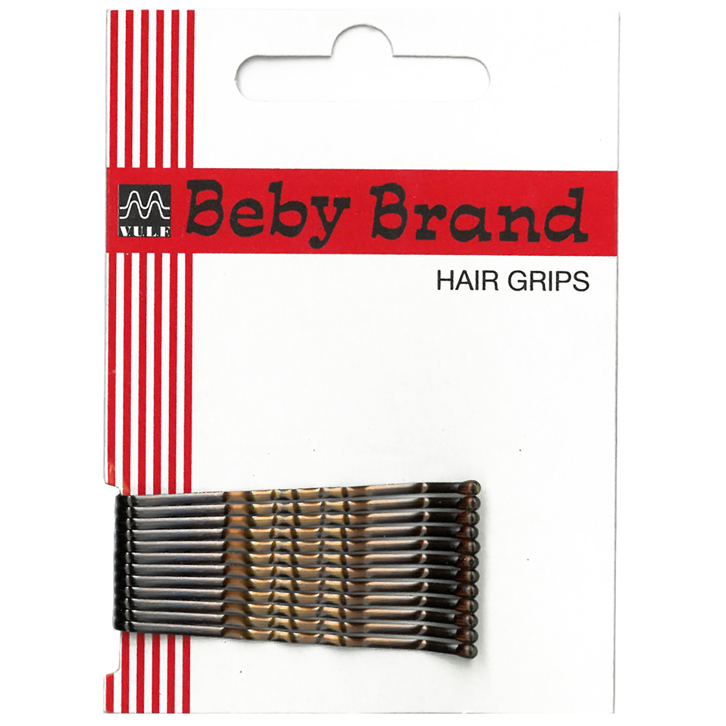 000000000000046 Item 46 Hair Grip - Ball pointed - "Beby Brand" - n. 5 - mm 48 - Waved Brown Card 12 pcs - Cardboard Box of 72 cards - Image 1
