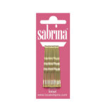 Item 177 Hair Grip - Ball Pointed - n. 5 - mm 48 - Waved Gold Card of 12 pcs - Cardboard and Polyethylene Box of 72 Cards