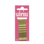 Item 178 Hair Grip - Ball Pointed - n. 7 - mm 59 - Waved Gold Card of 12 pcs - Cardboard and Polyethylene Box of 72 Cards