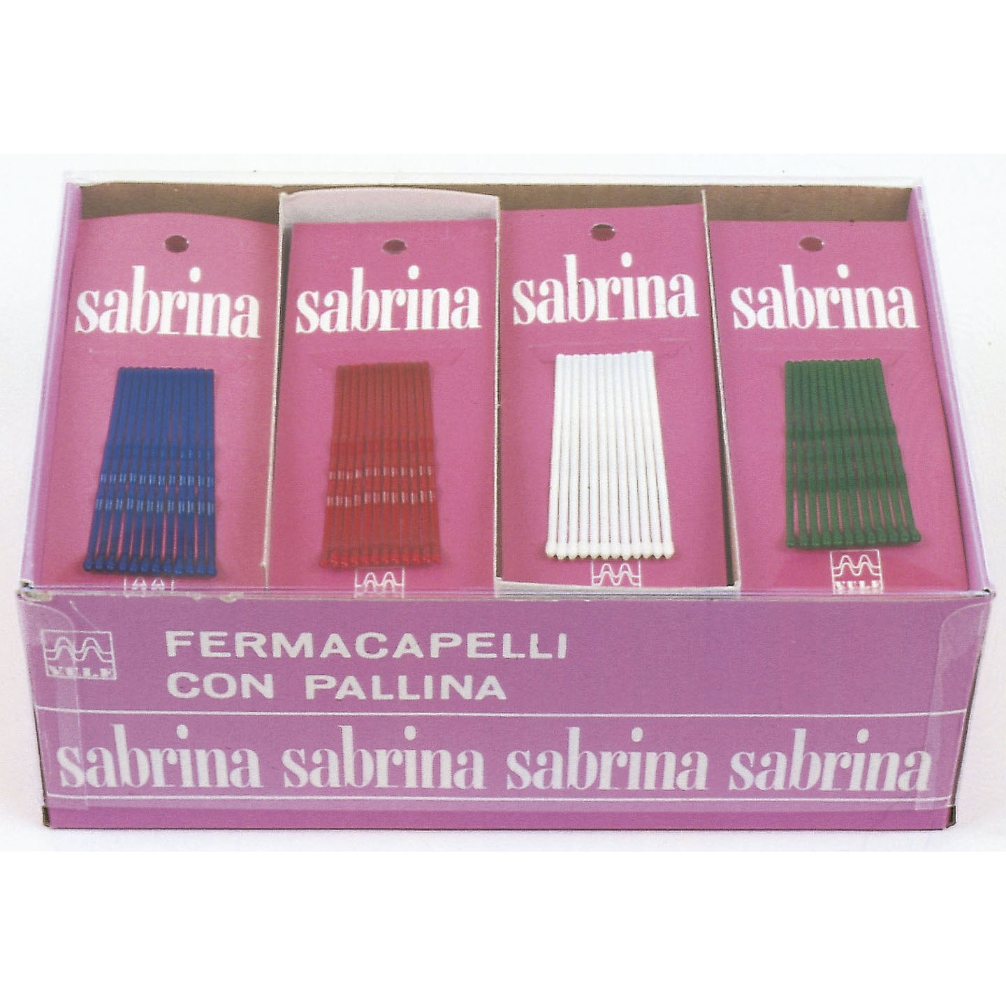 000000000000189 Item 189 Hair Grip - Ball Pointed - n. 7 - mm 59 - Waved White Card of 12 pcs - Cardboard and Polyethylene Box of 72 Cards - Image 1
