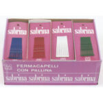 Art. 206 Fermaglio con goccia smaltato - n. 5 - mm 48 - Ondato Bianco Cartino da 12 pezzi - Scatola in Cartone e Polietilene da 72 Cartini - immagine 2