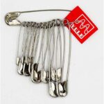 Item 525 Steel Safety Pin - n. 1.2.3.4 - Nickel Bunch of 12 pcs - Cardboard Box of 12 bunches