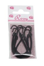 Art. 780 Elastico Professionale con Gancio - Nero    Bustina "ROSY" da 4 pezzi - Scatola in Cartone e Polietilene da 36 Bustine - immagine 2