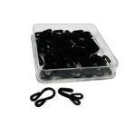 Art. 1027 Ganci Pelliccia Foderati n. 3 - Nero Scatola in Polistirolo Trasparente da 20 coppie - Confezione in Cartone da 10 scatole