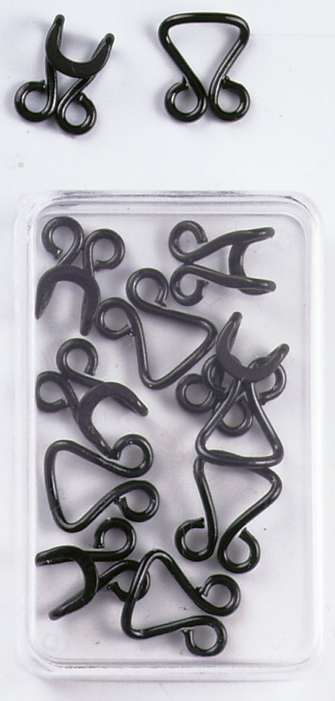 000000000001032 Art. 1032 Ganci Busti Ottone - n. 13 - Maschio+Femmina - Nero Scatola in Polistirolo Trasparente da 60 coppie - Confezione in Cartone da 10 scatole - immagine 1