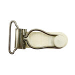Item 1090 Velvet Clips for Suspender Belts - Metal and Rubber - mm 25 - White Polybag of 24 pcs - Cardboard Box of 12 Polybags