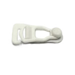 Item 1093 Velvet Clips for Suspender Belts - Delrin and Rubber - mm 10 - White Polybag of 24 pcs - Cardboard Box of 12 Polybags