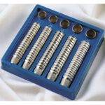 Item 1240 Thimbles - mm 14 - 15 - 16 - 17 - 18 - Nickel Plated Steel  Transparent Plastic Box of 72 Assorted pcs