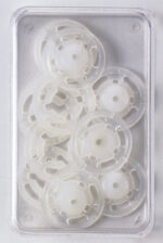 Art. 1998 Bottoni a Pressione in Nylon - mm 15 - Bianco Scatola in Polistirolo Trasparente da 100 coppie - Confezione in Cartone da 10 Scatole - immagine 3