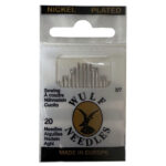 Item 2063 Sewing Needles "Sharps" - Nickel Plated Steel - Size 3/7 Polybag of 20 pcs - Cardboard Box of 50 Polybags