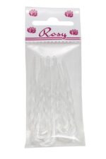 Item 298/0 Polystyrene Hair Pins - mm 70 - Transparent Polybag "Rosy" of 6 pcs - Cardboard and Polyethylene Box of 20 Polybags - Image 2