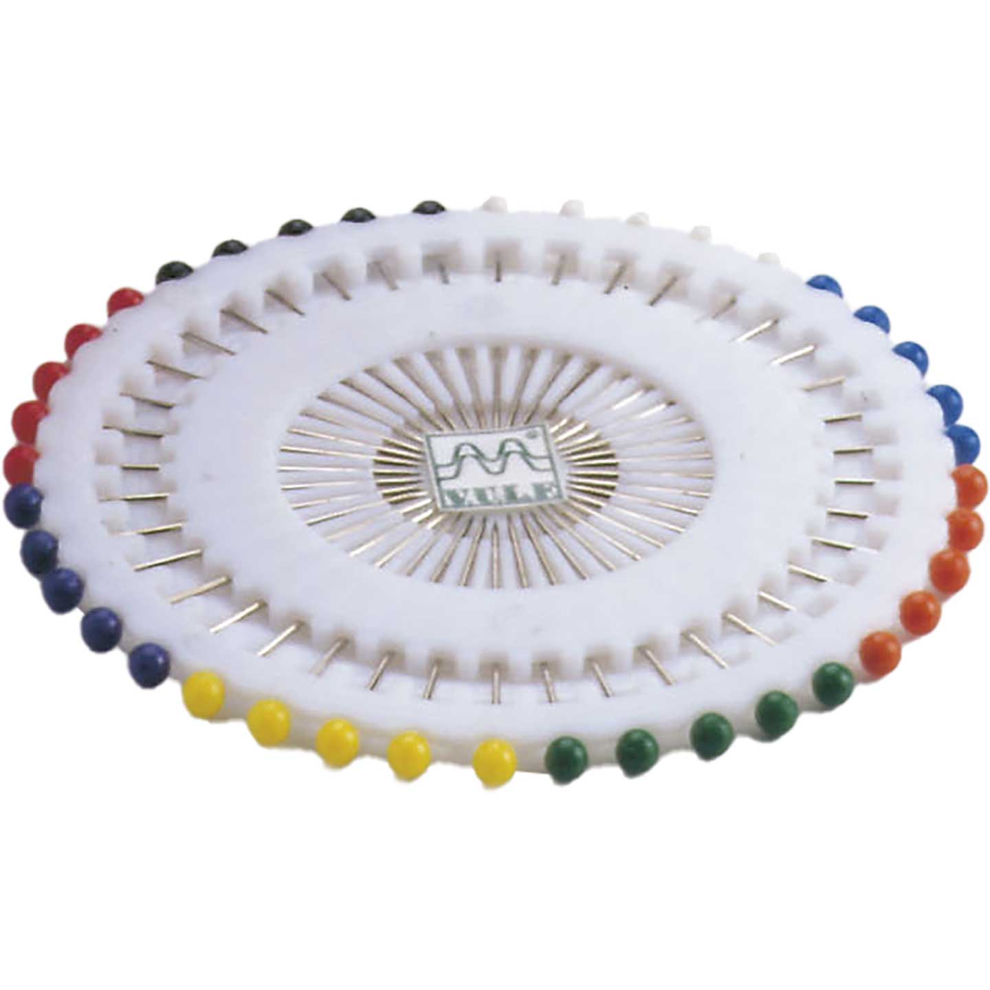 000000000000767 Item 767 Headed Pin - mm 29 - Assorted Colours Plastic Disk of 40 pcs - Cardboard Box of 40 Disks - Image 1