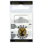 Item 2018 Sewing Needles "Sharps" - Nickel Plated Steel - Size 5/10 Polybag of 20 pcs - Cardboard Box of 50 Polybags