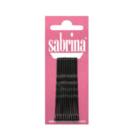 Item 59 Hair Grip - Ball Pointed - n. 7 - mm 59 - Waved Black  Card of 12 pcs - Cardboard and Polyethylene Box of 72 Cards