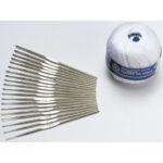 Item 1510 Cotton Crochet Hooks - Nickel Plated Steel - cm 14 - n. 2 - mm 1,75 Cardboard Box of 12 Pcs