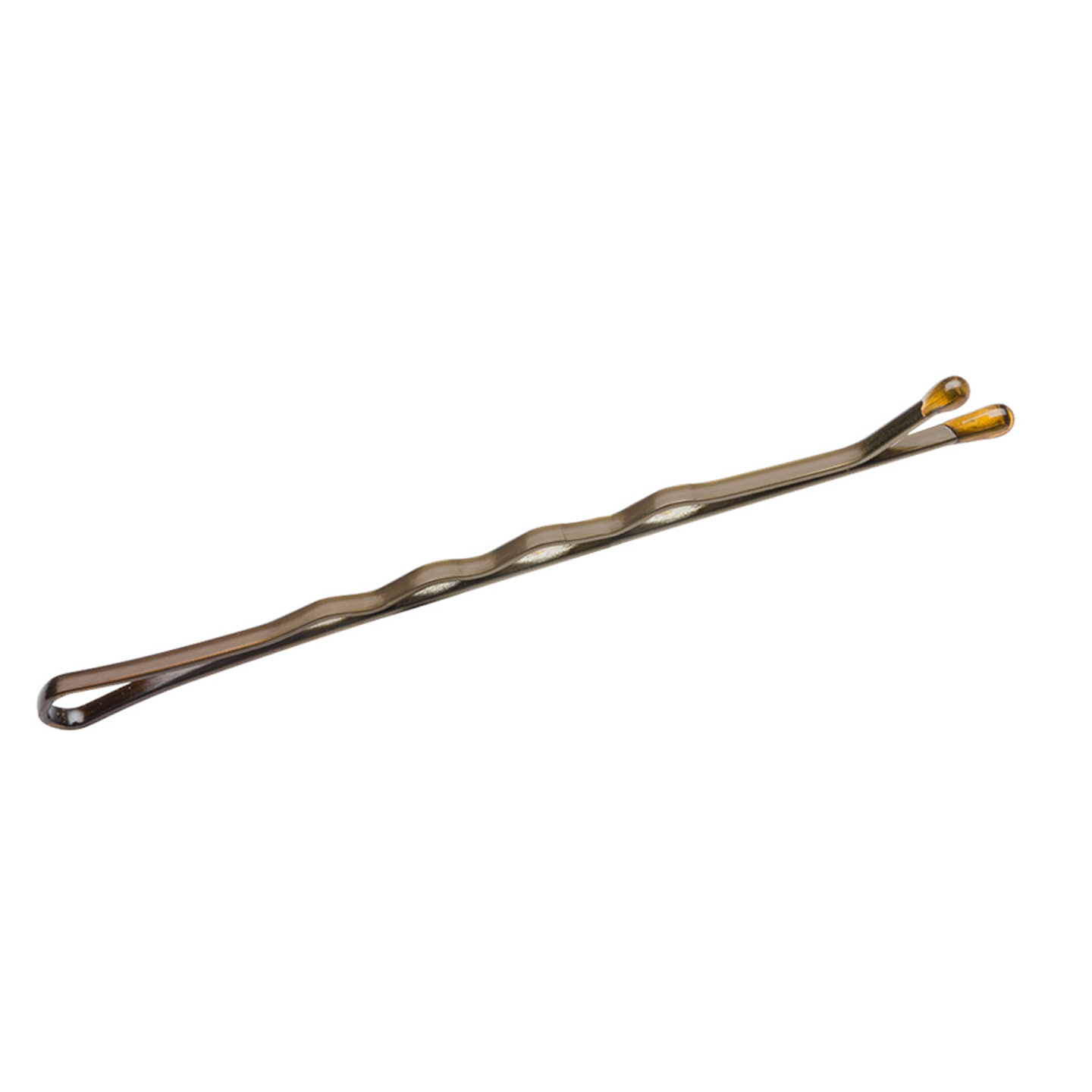 000000000000264 Item 264 Hair Grip - Ball Pointed - "Extra Strong" - mm 57 - Waved Brown Polystyrene Box of 250 gr - Image 1