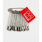 Item 528 Steel Safety Pin - n. 1 - Nickel Bunch of 12 pcs - Cardboard Box of 12 bunches