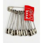 Item 529 Steel Safety Pin - n. 2 - Nickel Bunch of 12 pcs - Cardboard Box of 12 bunches