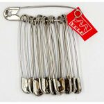 Item 531 Steel Safety Pin - n. 4 - Nickel Bunch of 12 pcs - Cardboard Box of 12 bunches