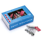 Item 532 Steel Safety Pin - n. 5 - Nickel Bunch of 12 pcs - Cardboard Box of 12 bunches - Image 2