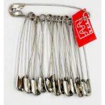 Item 532 Steel Safety Pin - n. 5 - Nickel Bunch of 12 pcs - Cardboard Box of 12 bunches