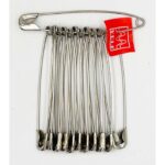 Item 533 Steel Safety Pin - n. 6 - Nickel Bunch of 12 pcs - Cardboard Box of 12 bunches