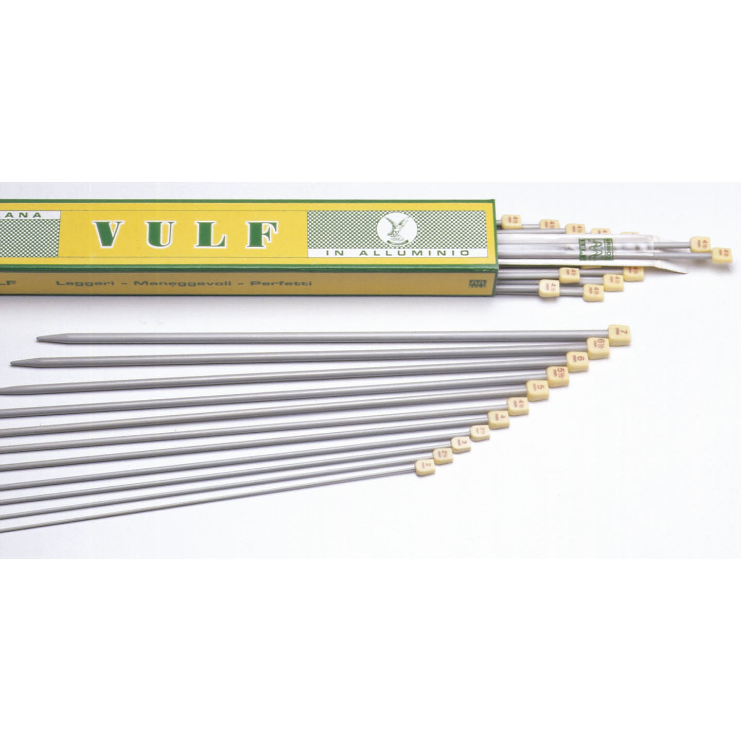 000000000001499 Item 1499 Knitting Needles Aluminium "Grinox" cm 40 - n. 3 Polybag of 2 pcs - Cardboard Box of 10 Polybags - Image 1