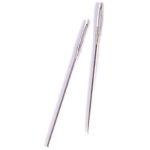 Item 2031 Wool Needles - Nickel Plated Steel - mm 52 - 1 pc Pointed - 1 pc Round Point Polybag of 2 pcs - Cardboard Box of 50 Polybags - Image 2