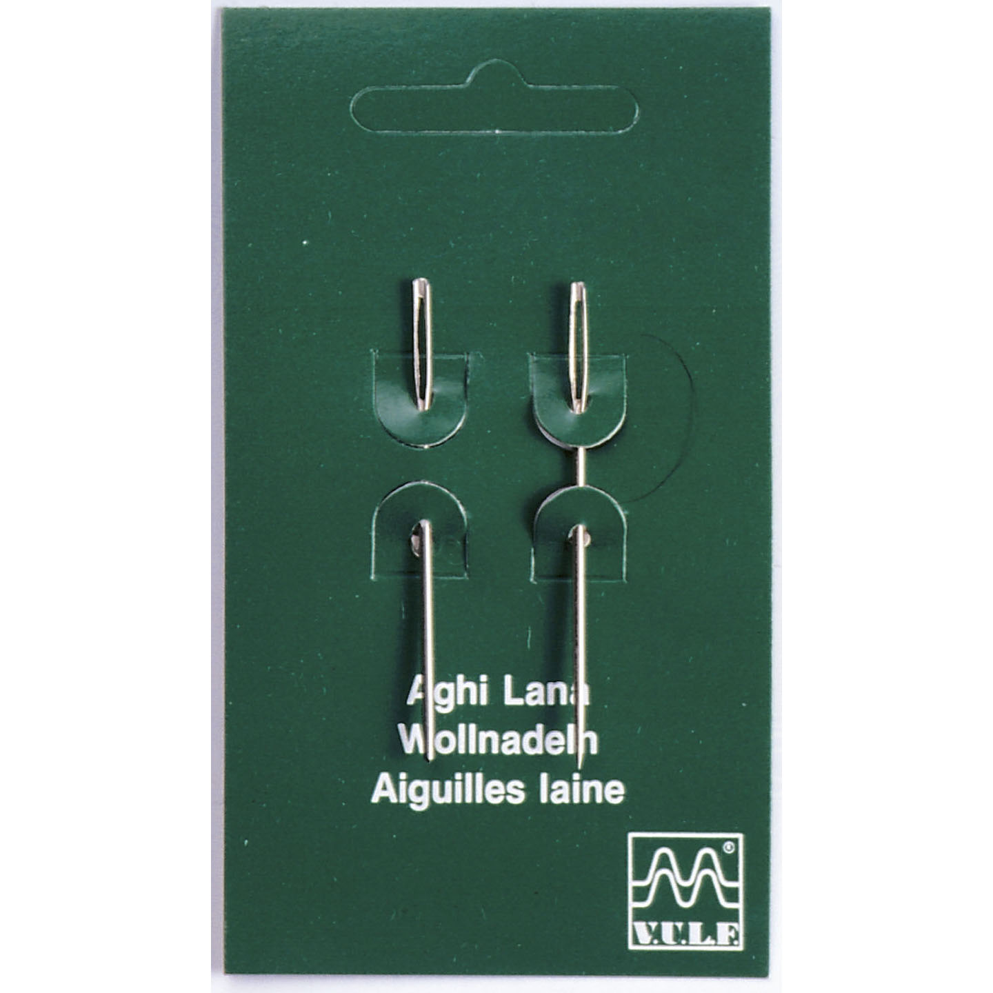 000000000002031 Item 2031 Wool Needles - Nickel Plated Steel - mm 52 - 1 pc Pointed - 1 pc Round Point Polybag of 2 pcs - Cardboard Box of 50 Polybags - Image 1