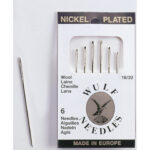 Item 2065 Wool Sewing Needles Round Point - Nickel Plated Steel - Size 18/22 Polybag of 6 pcs - Cardboard Box of 50 Polybags