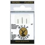 Item 2079 Leather Sewing Needles - Nickel Plated Steel - Size 3/7 Polybag of 3 pcs - Cardboard Box of 50 Polybags